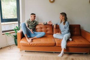 Young married couple quarrel, crisis in relationship.